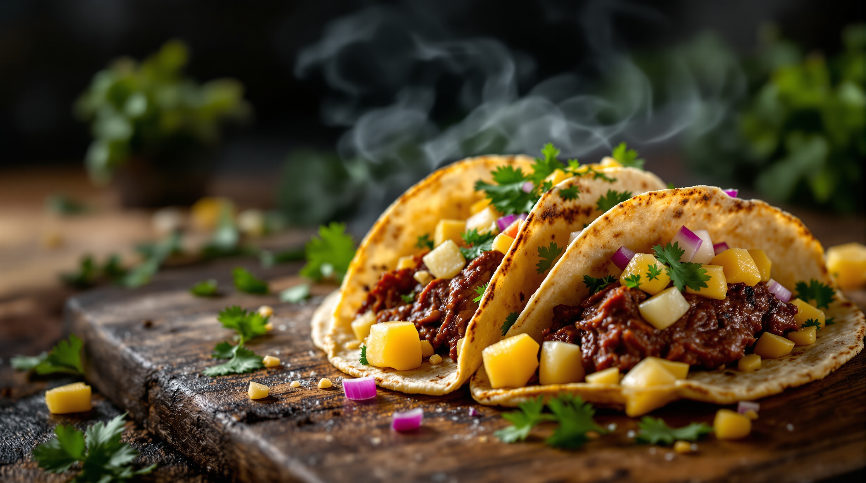 Tacos al pastor - fotografía profesional con IA
